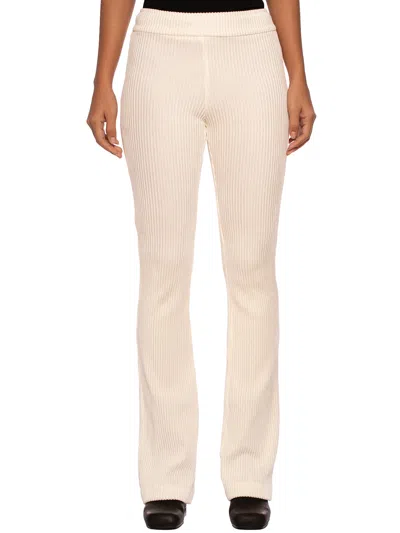 Avenue Montaigne Mod.bellini Velvet Flared Pants In Neutral