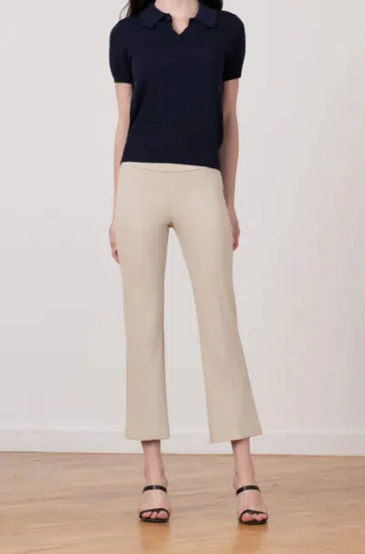 Avenue Montaigne Needle Line Cropped Flare Cut Pant In Cafe Latte In Multi