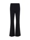 Avenue Montaigne Fitted Flared Trousers In Black