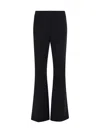 Avenue Montaigne Fitted Flared Trousers In Black