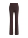 Avenue Montaigne Flare Stretchy Pants In Brown