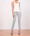 Avenue Montaigne Cropped Leopard-print Twill Pants In Grey