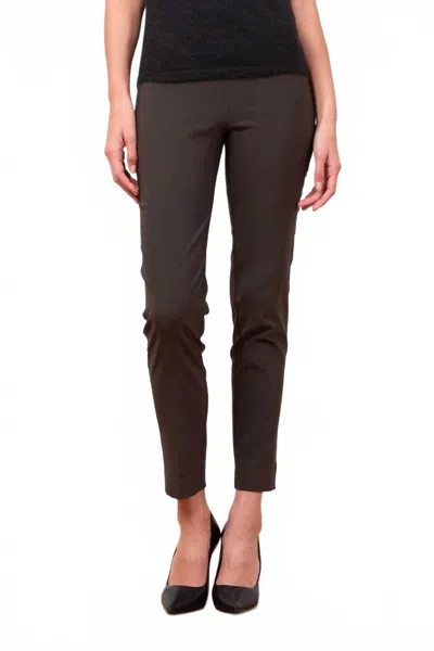 Avenue Montaigne Pars Signature Pant In Dark Green In Brown