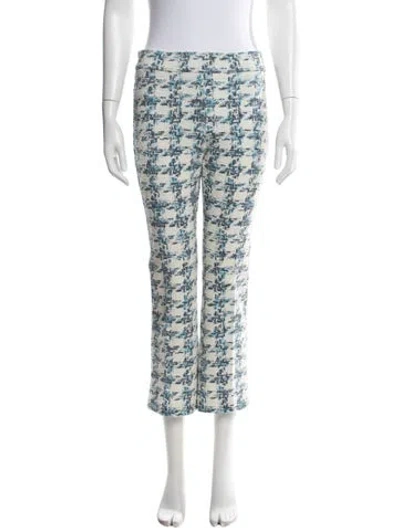 Pre-owned Avenue Montaigne Patterned Straight Leg Pants In Blue