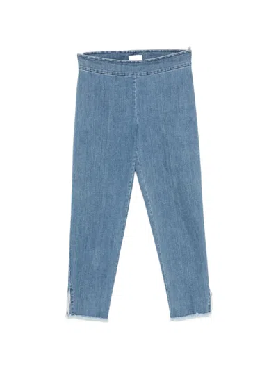 Avenue Montaigne Peggy Frayed-hem Cropped Jeans In Blue