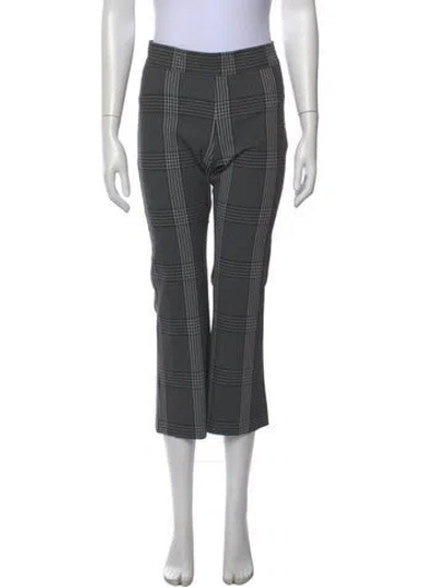 Pre-owned Avenue Montaigne Plaid Print Flared Pants In Gray