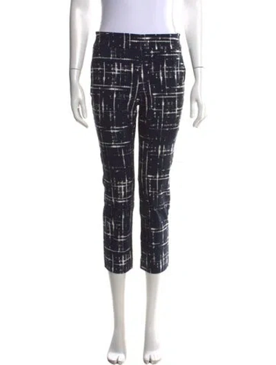 Pre-owned Avenue Montaigne Printed Straight Leg Pants In Blue