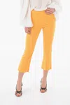 Avenue Montaigne Solid Color Leo Cropped Pants In Orange
