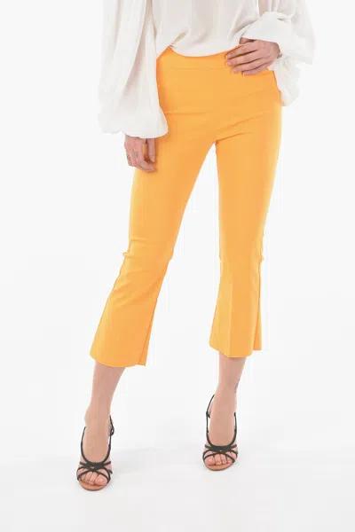 Avenue Montaigne Solid Color Leo Cropped Pants In Orange