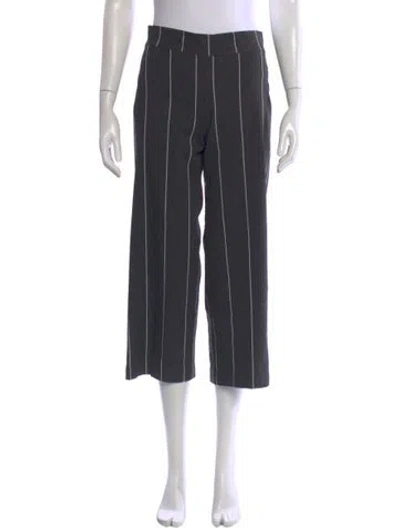 Pre-owned Avenue Montaigne Striped Wide Leg Pants In Gray