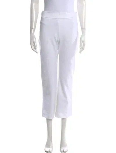Pre-owned Avenue Montaigne Wide Leg Pants In White
