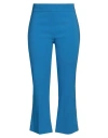 Avenue Montaigne Woman Cropped Pants Azure Size 8 Viscose, Polyamide, Elastane In Blue