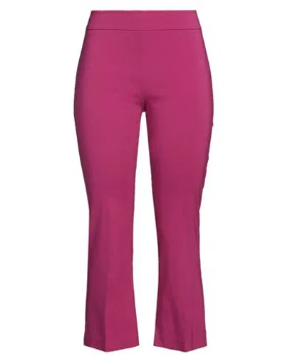 Avenue Montaigne Woman Cropped Pants Fuchsia Size 4 Viscose, Polyamide, Elastane In Pink