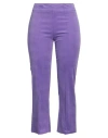 Avenue Montaigne Woman Pants Purple Size 6 Cotton, Elastane