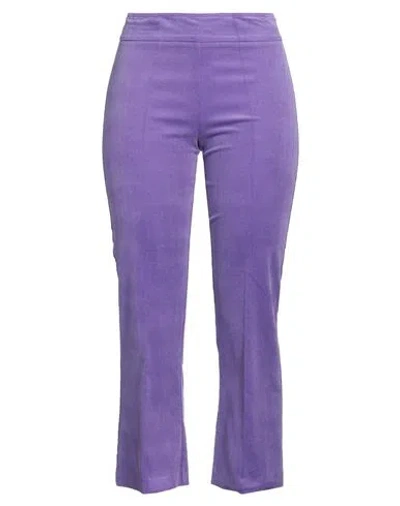 Avenue Montaigne Woman Leggings Purple Size 6 Cotton, Elastane In Blue