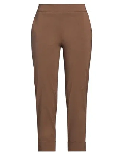 Avenue Montaigne Woman Pants Brown Size 8 Viscose, Polyamide, Elastane