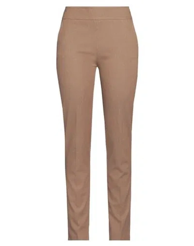 Avenue Montaigne Woman Pants Camel Size 6 Viscose, Polyamide, Elastane In Beige