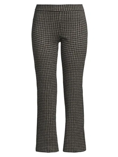 Avenue Montaigne Women's  Houndstooth Cropped Flared Pants