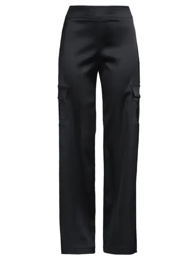 Avenue Montaigne Women's Eclipse Satin Cargo Pants In Black
