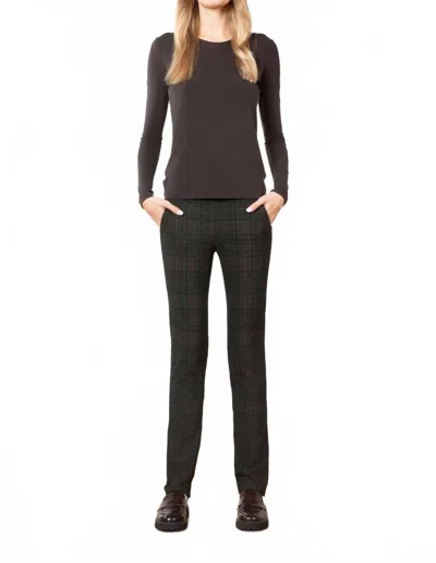 Avenue Montaigne Women's Heritage Plaid Straight Leg Pants In Chocolate Multi In Brown