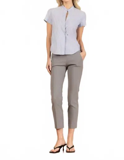 Avenue Montaigne Lulu Straight Cropped Pant In Signature Light Grey In Gray