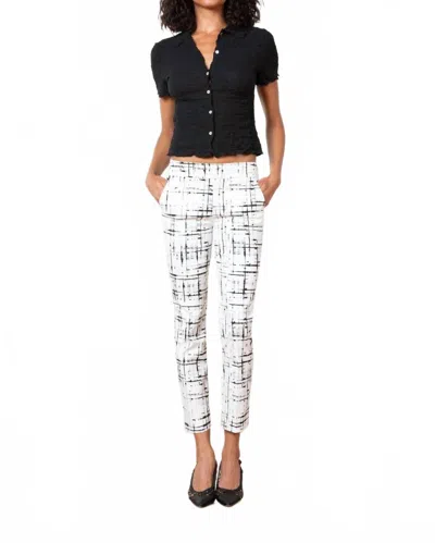 Avenue Montaigne Lulu Straight Cropped Pant In Graffiti White