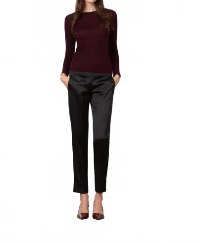 Avenue Montaigne Ben Liquid Satin Pants In Black