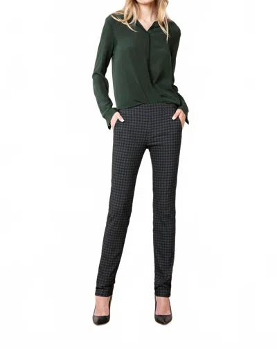 Avenue Montaigne Women's Tattersall Straight Leg Pants In Gray/navy/olive In Green
