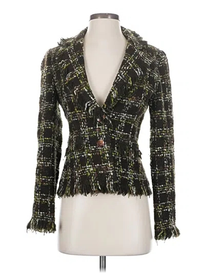 Pre-owned Avenue Montaigne Wool Blazer Jacket In Green