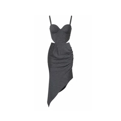 Avenue N°29 Women's Cut-out Wool Corset Dress - Grey