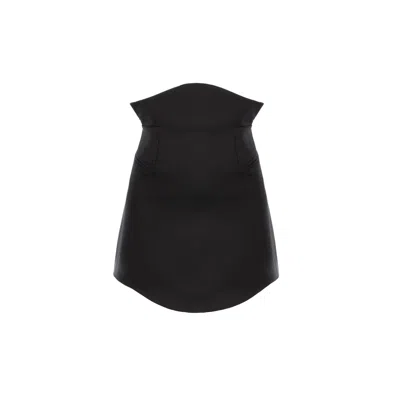 Avenue N°29 Women's Mini Skirt With Rounded Hemline- Black