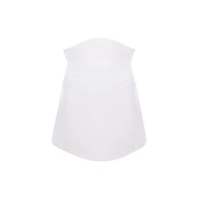 Avenue N°29 Women's Mini Skirt With Rounded Hemline - White