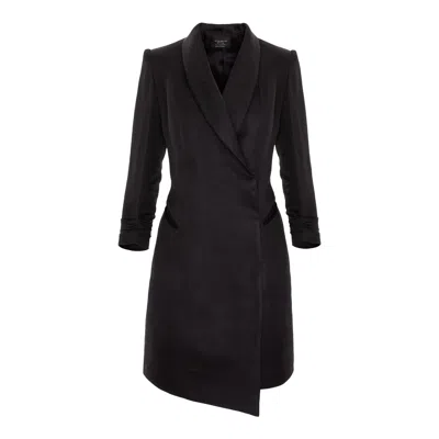 Avenue No.29 Women's Asymmetric Linen And Rayon Blazer Dress - Black