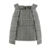 Avenue No.29 Women's Black Checked Wool Wrap Mini Skirt In Black