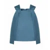 Avenue No.29 Women's Blue Wool Blend Wrap Mini Skirt - Teal In Blue