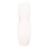 Avenue No.29 Women's Bodycon Midi Dress With Leg Slit - White In White