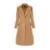 Avenue No.29 Women's Brown Long Wool Blend Coat - Camel In Brown