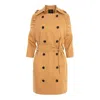Avenue No.29 Women's Neutrals Mini Trench Dress With Raglan Sleeves - Nude In Brown