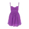 Avenue No.29 Women's Pink / Purple Linen Gathered Mini Dress With Straps - Purple In Pink/purple