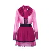 Avenue No.29 Women's Pink / Purple Silk Ruffled Mini Dress – Fuchsia In Pink/purple