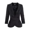 Avenue No.29 Women's Rayon And Linen Structured Blazer With Belt - Black In Black