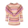 Avenue No.29 Women's Sheer Stripe Lace Ruffle Blouse - Multicolour