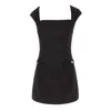 Avenue No.29 Women's Square Neckline Wool Dress - Black In Black