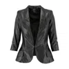 Avenue No.29 Women's Structured Eco Leather Blazer - Black In Black