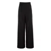 Avenue No.29 Women's Wool Wide Leg Trousers - Black In Black