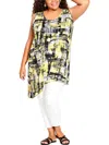 Shop Avenue Plus Anaya Womens Tunic Printed Tank Top In Multi