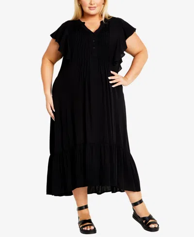 Avenue Plus Size Bellini Maxi Dress In Black