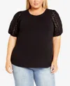 AVENUE PLUS SIZE BILLY SHORT SLEEVE TOP