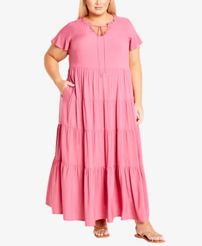 Avenue Plus Size Lani Maxi Dress In Pink