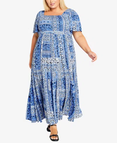 Avenue Plus Size Sophia Maxi Dress In Blue